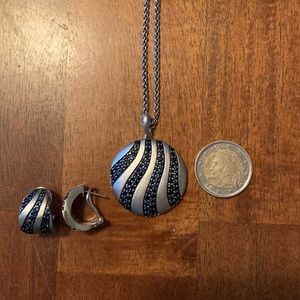 Effy Sapphire pendant necklace + matching earrings